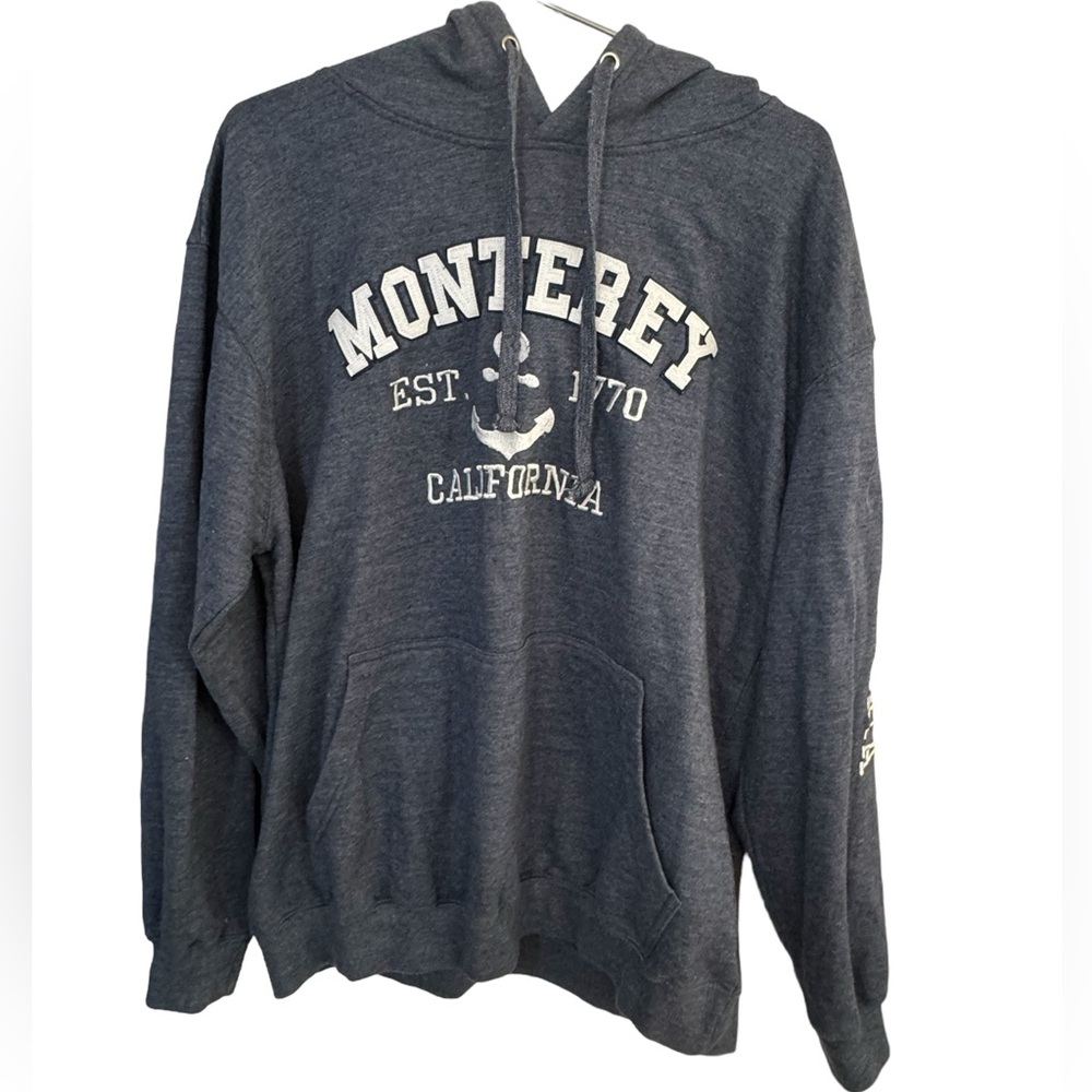 High End Monterey California Gray Blue Men’s XXL Beach Surf Hoodie MINTY